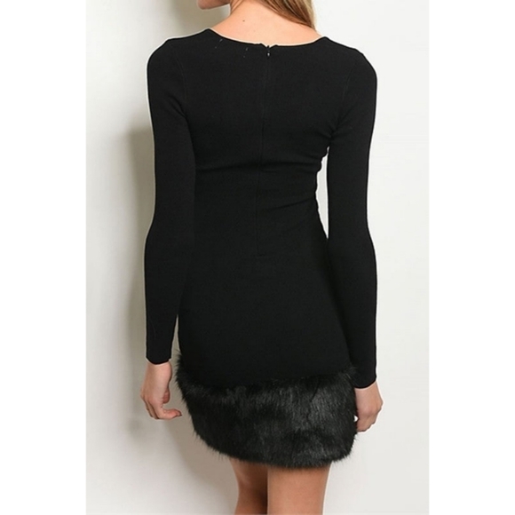 HERA Black Bodycon Long Sleeve Mini Dress Size Small NWT - Picture 3 of 9
